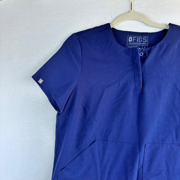 FIGS Technical Collection Scrubs Top Womens Medium Navy Medical Kasane Shirt - Picture 3 of 13